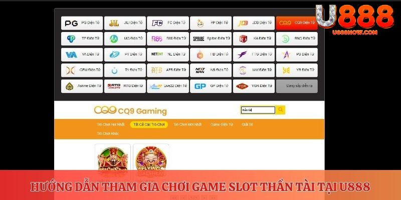 Hướng dẫn tham gia chơi game slot Thần Tài tại U888 